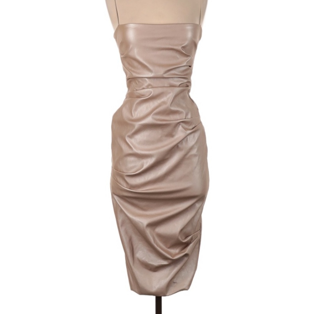 Nookie faux leather midi dress (M)